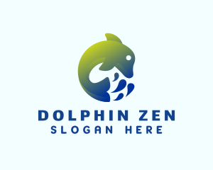 Gradient Dolphin Water Droplet logo