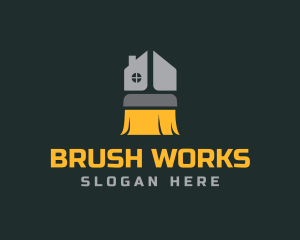 Residential Home Paint Brush logo design