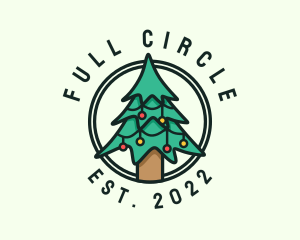 Christmas Tree Circle  logo design