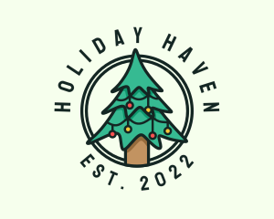 Christmas Tree Circle  logo design