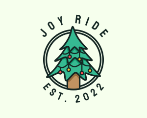 Christmas Tree Circle  logo design