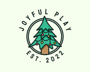 Christmas Tree Circle  logo design