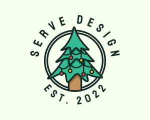 Christmas Tree Circle  logo design