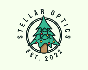 Christmas Tree Circle  logo design