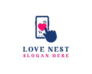 Smartphone Love Dating logo design