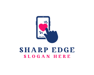 Smartphone Love Dating logo design