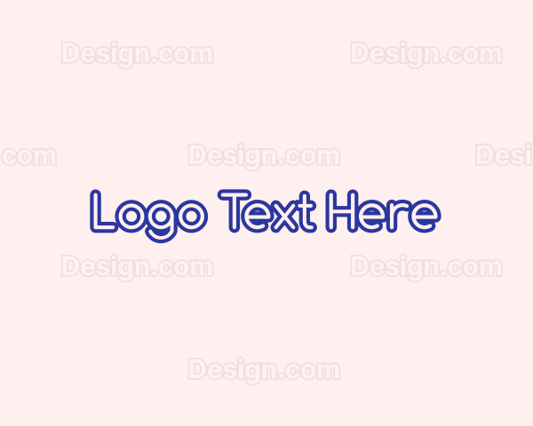 Purple Outline Text Logo