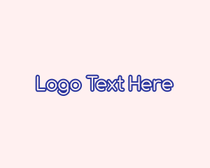 Purple Outline Text logo design