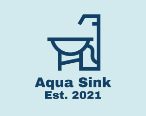 Blue Bathroom Sink  logo design