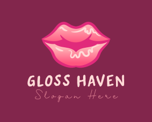 Luscious Pink Lips logo design