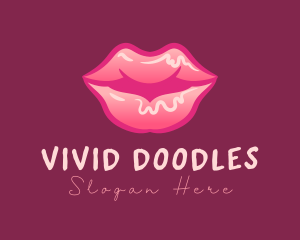 Luscious Pink Lips logo design