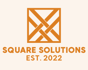 Orange Square Weave Textile  logo design