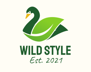 Wild Leaf Swan logo design