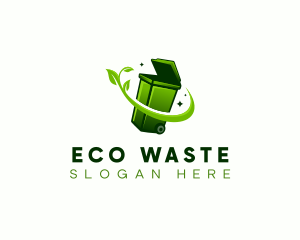 Sanitation Garbage Leaf logo design