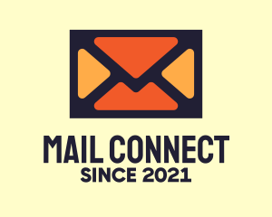 Orange Envelope Mail logo design