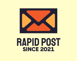 Orange Envelope Mail logo design