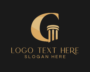 Letter - Gold Pillar Column Letter G logo design