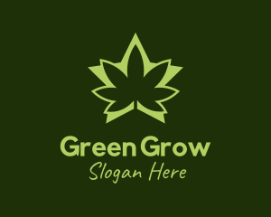 Green Weed Star logo design