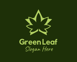 Green Weed Star logo design