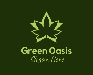 Green Weed Star logo design