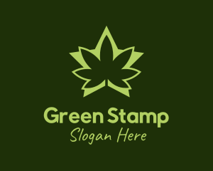 Green Weed Star logo design