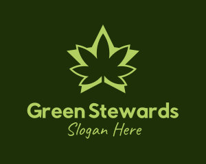 Green Weed Star logo design