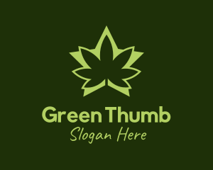 Green Weed Star logo design