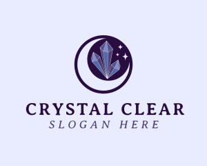 Crystal Moon Stars logo design