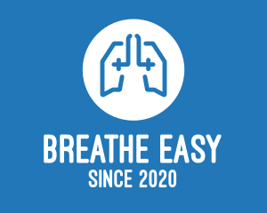 Blue Respiratory Lungs Hospital logo design