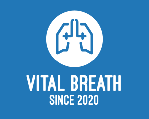 Blue Respiratory Lungs Hospital logo design