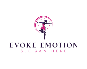 Dancing Woman Ballerina  logo design