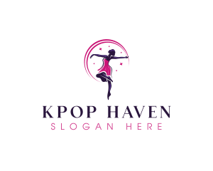 Dancing Woman Ballerina  logo design