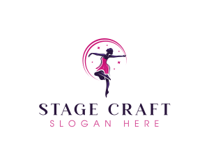 Dancing Woman Ballerina  logo design