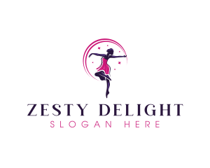 Dancing Woman Ballerina  logo design