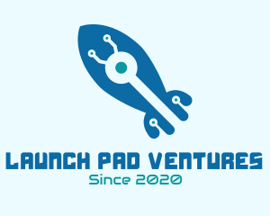 Tech Blue Rocker logo design