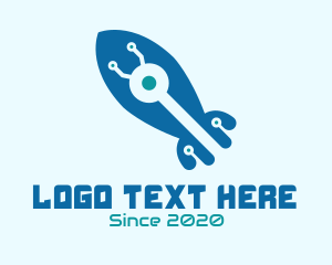 Technological - Tech Blue Rocker logo design