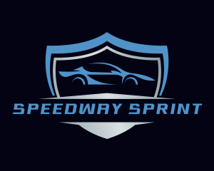 Automobile Racing Car Shield Logo