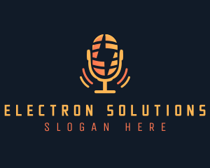 Electronic Lightning Microphone logo design