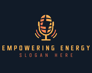 Electronic Lightning Microphone logo design