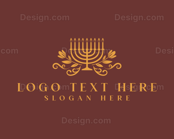 Hannukah Flower Candle Logo