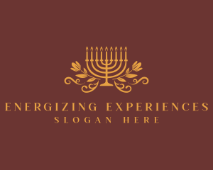 Hannukah Menorah Jewish logo