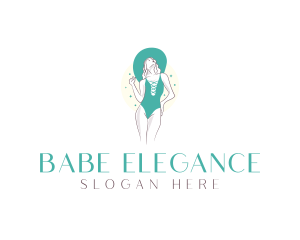 Elegant Green Swimwear  logo design