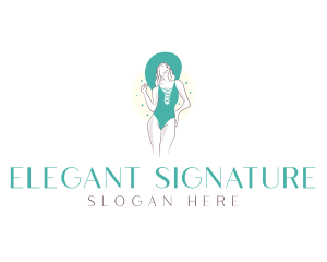 Elegant Green Swimwear  logo design