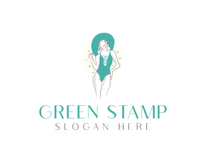 Elegant Green Swimwear  logo design