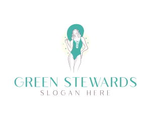 Elegant Green Swimwear  logo design