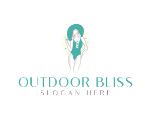 Elegant Green Swimwear  logo design