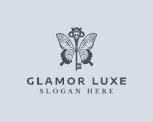 Luxe Key Butterfly logo design