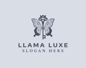 Luxe Key Butterfly logo design