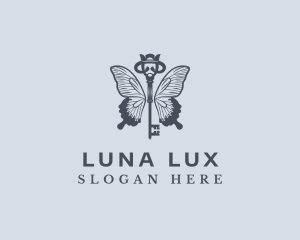 Luxe Key Butterfly logo design