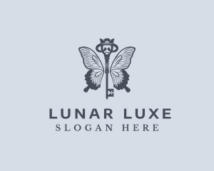 Luxe Key Butterfly logo design